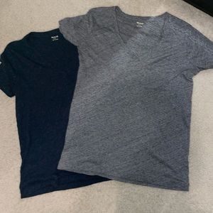 Lot of TWO Madewell Whisper Cotton V-Neck Pocket Tee